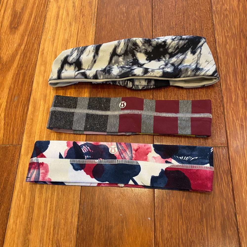 Three Lululemon headbands